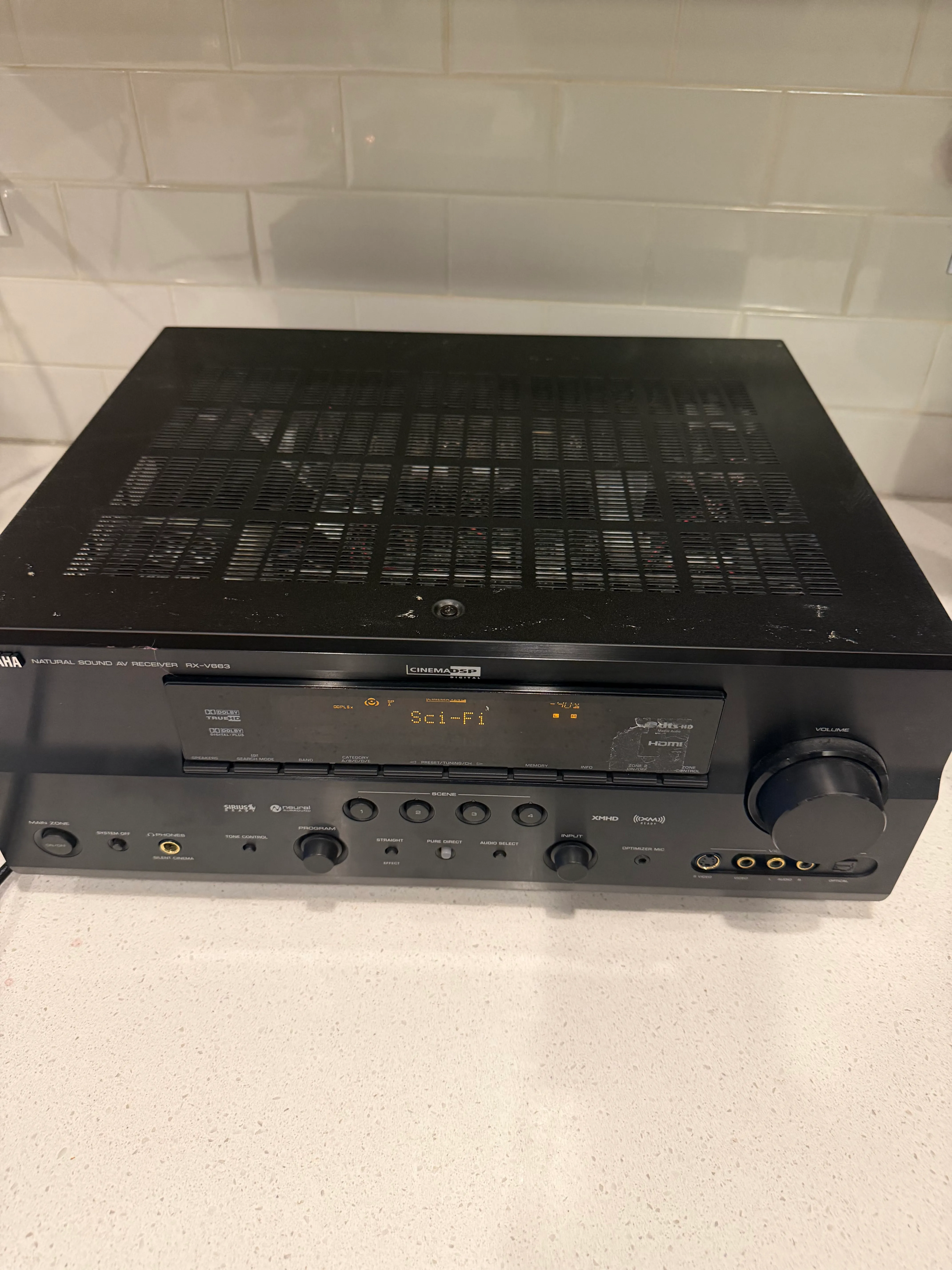 Yamaha RX-V663 7.2-Ch AV Home Theater Receiver DTS-HD Dolby TrueHD HDMI